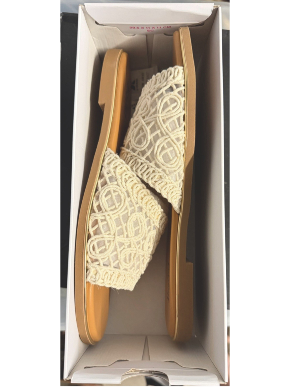 Hey Girl by Corkys Hey Beach Sandals Natural Crochet Slide Sandals Size 11 - Picture 6 of 10
